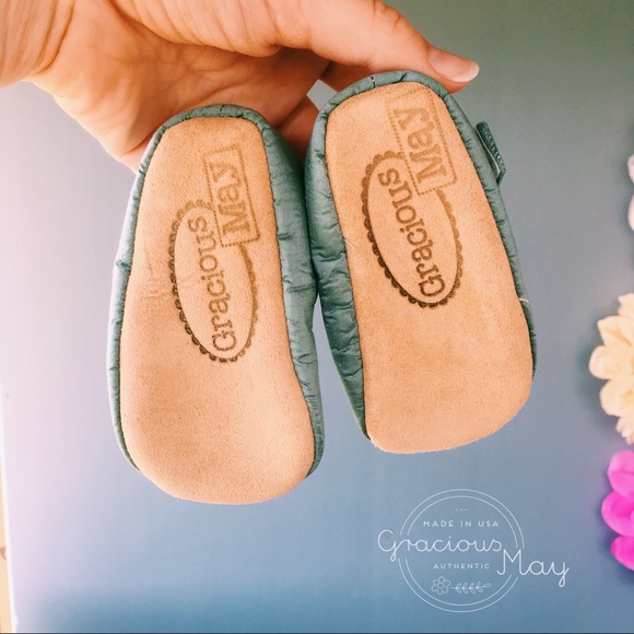 🌟 Gracious May Shoes Blue Silk Baby Dress Booties - Picture 2 of 2